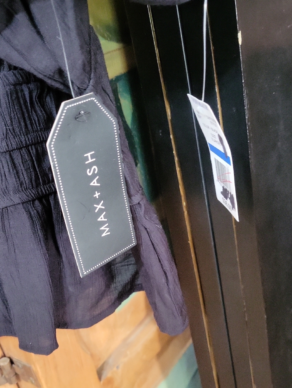 Max + Ash Black Short-Sleeve Peasant Top - Picture 6 of 8
